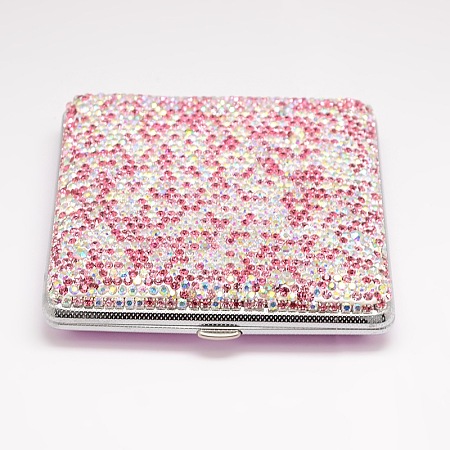 Shining Square Alloy Cigarette Cases AJEW-L014-02-1