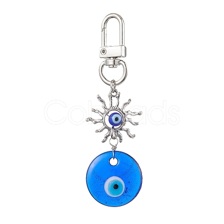 Evil Eye Lampwork Pendant Decorations HJEW-JM01997-01-1