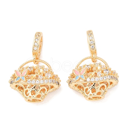 Brass Micro Pave Cubic Zirconia Peg Bails KK-A279-10G-1