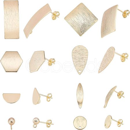 Mixed Shapes Brass Stud Earring Findings KK-FH0003-75-1