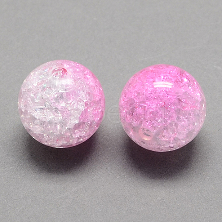 Two Tone Transparent Crackle Acrylic Beads LS-CACR-R009-16mm-06-1