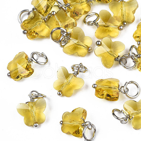 Faceted Transparent Glass Charms GLAA-T024-06L-1