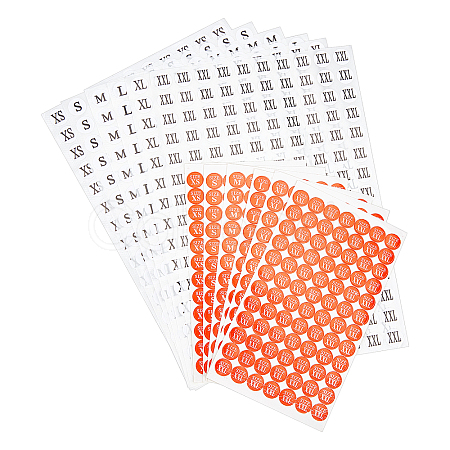 60 Sheets 12 Styles Clothing Size Round Sticker Labels DIY-CA0001-84-1