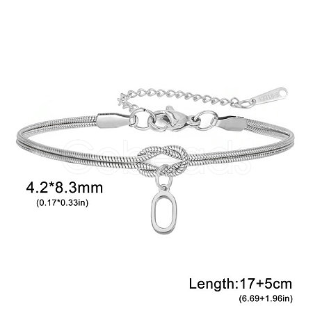 304 Stainless Steel Initial Charm Bracelets FS-WGD8E41-35-1