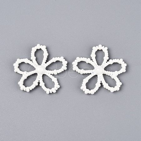 Spray Painted Alloy Flower Multi-Strand Links PALLOY-Q464-01A-1