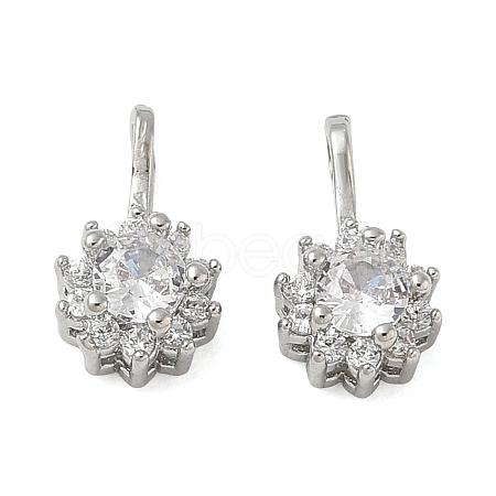 Brass Pave Clear Cubic Zirconia Charms CU-CBA9FFD-11P-09-1
