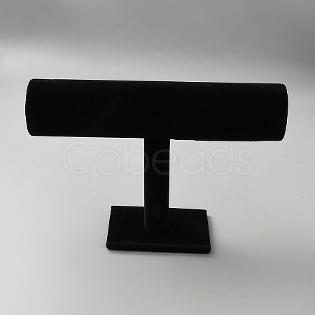 Velvet Cloth T Bar Bracelet Holder Stands BDIS-WH0014-08-1