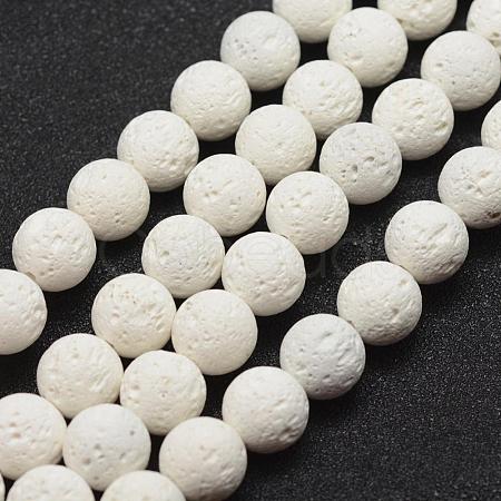 Unwaxed Natural Lava Rock Beads Strands G-J367-01-6mm-1