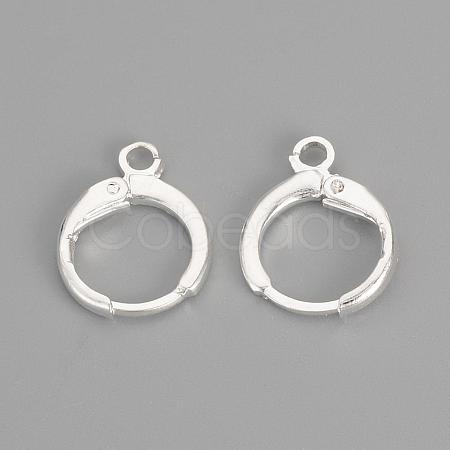 Brass Huggie Hoop Earring Findings KK-R071-08S-1