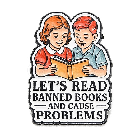 Let's Read Banned Books and Cause Problems Enamel Pins JEWB-K040-17EB-1