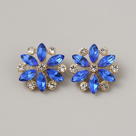 Flower Sew on Rhinestone FIND-WH0152-558KCG-01-1
