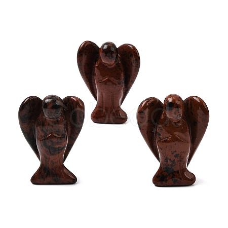 Natural Mahogany Obsidian Angel Figurine DJEW-N006-01A-23-1