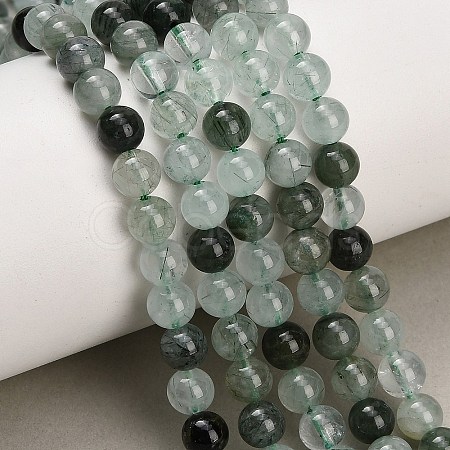 Natural Green Rutilated Quartz Beads Strands GG-CBAC678-A01-6mm-1