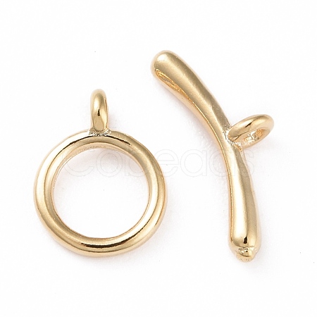 Eco-friendly Brass Toggle Clasps KK-D082-12G-1