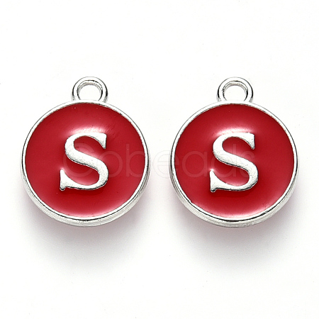 Platinum Plated Alloy Enamel Charms X-ENAM-S118-03S-P-1