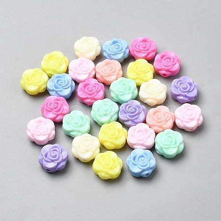 Opaque Acrylic Beads MACR-WH20003-18A-1