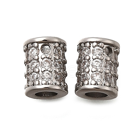 Brass Micro Pave Cubic Zirconia Beads KK-Z126-09P-1