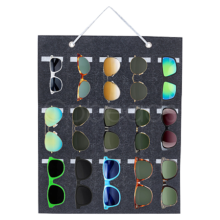 15-Slot Polyester Felt Sunglasses Organizer Storage Holder Stands AJEW-WH0413-41A-1