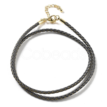 Polyester Cord Braided Necklace Makings MAK-L043-03G-01-1