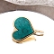 Alloy Bobby Pins, with Cellulose Acetate(Resin) Ornament, Ponytail Hook for Women Girls, Heart, Teal, 45x40mm