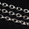 Iron Cable Chains, Unwelded, with Spool, Flat Oval, Cadmium Free & Lead Free, Platinum, 3x2x0.5mm, about 328.08 Feet(100m)/roll