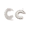 Rack Plating Brass Micro Pave Cubic Zirconia Stud Earrings for Women, Long-Lasting Plated, Cadmium Free & Lead Free, Letter C Shape, Platinum, 18x15.5mm, Pin: 1mm