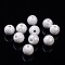 Pearlized Handmade Porcelain Round Beads, White, 10mm, Hole: 2mm