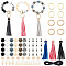 PandaHall Elite DIY Word Love Keychain Wristlet Making Kits, Including Silicone & Natural Wood Beads, Imitation Leather Tassel Pendants Decorations, Alloy Spring Gate Rings, Iron Split Key Rings, Mixed Color