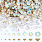 AHADERMAKER 8 Style Pointed Back Glass Rhinestone Cabochons, Back Plated, Faceted, Diamond, Crystal AB, 2~10x1~6.5mm, 860pcs/box