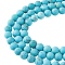 HOBBIESAY 3 Strands Natural Howlite Beads Strands, Frosted, Round, Dyed & Heated, Turquoise, 6mm, Hole: 1mm, about 63pcs/strand, 15.5''(39.37cm)