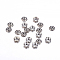 6-Petal Tibetan Style Alloy Flower Bead Caps, Cadmium Free & Nickel Free & Lead Free, Antique Silver, 6x2mm, Hole: 1mm