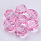 Transparent Acrylic Beads, Faceted, Round, Pink, 10x10mm, Hole: 1.8mm, about 940pcs/500g