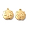 PVD Vacuum Plating 201 Stainless Steel Pendants, Owl Charm, Real 18K Gold Plated, 15x14x3.5mm, Hole: 1mm