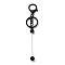 Spray Painted Alloy Bar Beadable Keychain for Jewelry Making DIY Crafts, with Alloy Lobster Clasps and Iron Ring, Black, 15.5~15.8cm