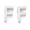 Tarnish Resistant 304 Stainless Steel Charms, Alphabet, Stainless Steel Color, Letter.F, 8x4.5x3mm, Hole: 1.8mm