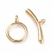 Eco-friendly Brass Toggle Clasps, Cadmium Free & Lead Free, Long-Lasting Plated, Ring, Real 24K Gold Plated, Ring: 10x7.5x1mm, Bar: 5x13.5x2.5mm, Hole: 1mm