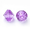 Transparent Acrylic Beads, Bicone, Dark Violet, 6x5.5mm, Hole: 1.5mm, about 6120pcs/500g