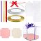 DIY Gift Box Making, with Plastic PVC Box Gift Packaging, Paper Bottom Holder, Glitter Metallic Ribbon, Elastic Packaging Ribbon Bows, Mixed Color, Box: 9x9x9cm, 20pcs/set