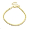 Polyester Cord Braided Bracelet Makings, with Stainless Steel Claw Lobster Clasps, Brass Findings, Long-Lasting Plated, Champagne Gold, 7-3/8 inch(18.8cm)