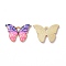 Alloy Enamel Pendants, Light Gold, Cadmium Free & Nickel Free & Lead Free, Butterfly Charm, Pearl Pink, 15x21.5x1.5mm, Hole: 2x3mm