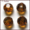 Imitation Austrian Crystal Beads, Grade AAA, K9 Glass, Faceted(32 Facets), Round, Sienna, 6mm, Hole: 0.7~0.9mm