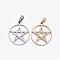 304 Stainless Steel Pendants, Flat Round with Star, Mixed Color, 25.5x23x1.5mm, Hole: 5x3mm