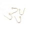 304 Stainless Steel Earring Hooks, Ear Wire, with Horizontal Loop, Real 18K Gold Plated, 15x19x0.7mm, Hole: 2mm, 21 Gauge, Pin: 0.7mm