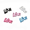 Spray Painted 201 Stainless Steel Charms, Word Love Charm, Mixed Color, 12x6.5x1mm, Hole: 1.4mm