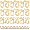 SUNNYCLUE 12Pcs Brass Micro Pave Clear Cubic Zirconia S-Hook Clasps, M Clasps with 30Pcs Brass Open Jump Rings, Golden, S-Hook Clasp: 13.5x10.5x1.5mm