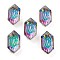 Embossed Glass Rhinestone Pendants, Bicone, Faceted, 20x10x5.5mm, Hole: 1.6mm