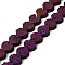 Electroplated Natural Lava Rock Beads Strands, Heart, Purple Plated, 8x8.5x3mm, Hole: 1mm, about 60pcs/strand, 16.54''(42cm)