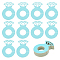 Paper Diamond Ring Wine Glass Charms Tags, Wine Glass Markers, for Wedding, Restaurant, Birthday Party Decorations, Turquoise, 59.5x42x0.24mm, Inner Diameter: 20mm