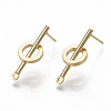 Brass Stud Earring Findings KK-R132-059-NF-1