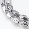 Electroplated Non-magnetic Synthetic Hematite Beads Strands G-P392-R03-2